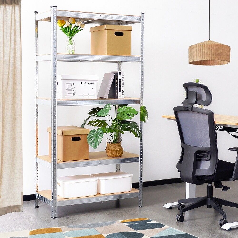 5 Tier Utility Shelves  Metal Storage Shelves Garage Shelving Unit Adjustable Garage Storage Shelves Storage Racks