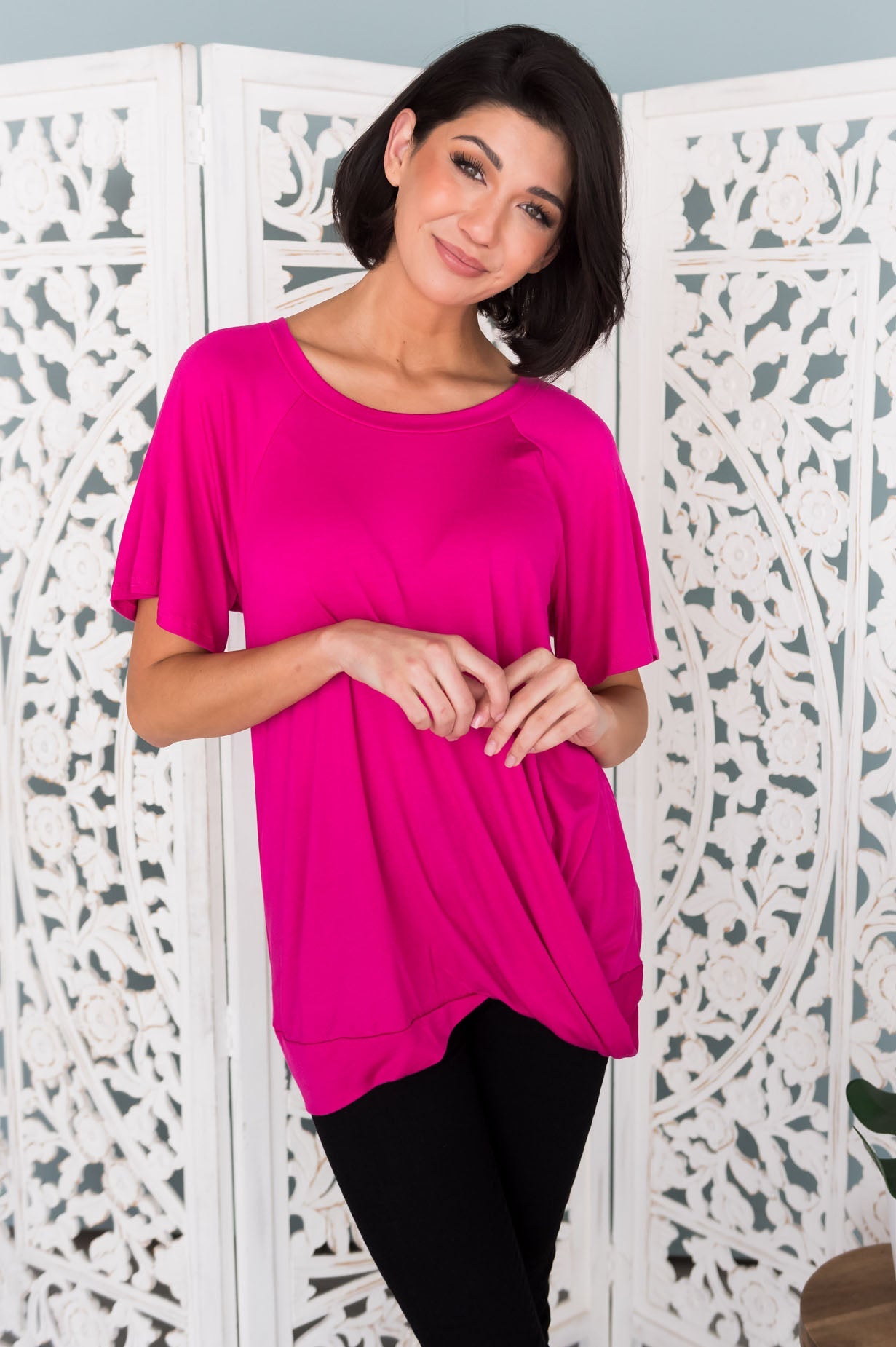 Simply Basic Twist Modest Top