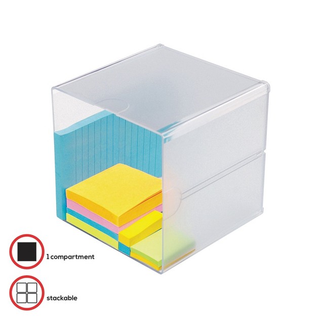 Deflecto Desk Cube Clear Plastic 6 X 6 X 6 350401