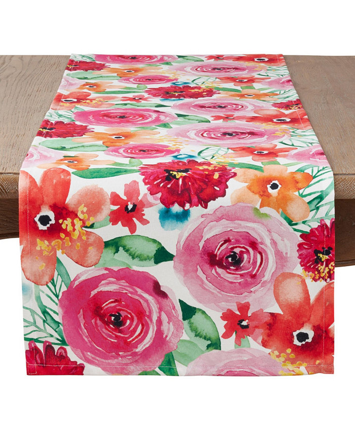 Saro Lifestyle Santa Monica Floral Design Runner