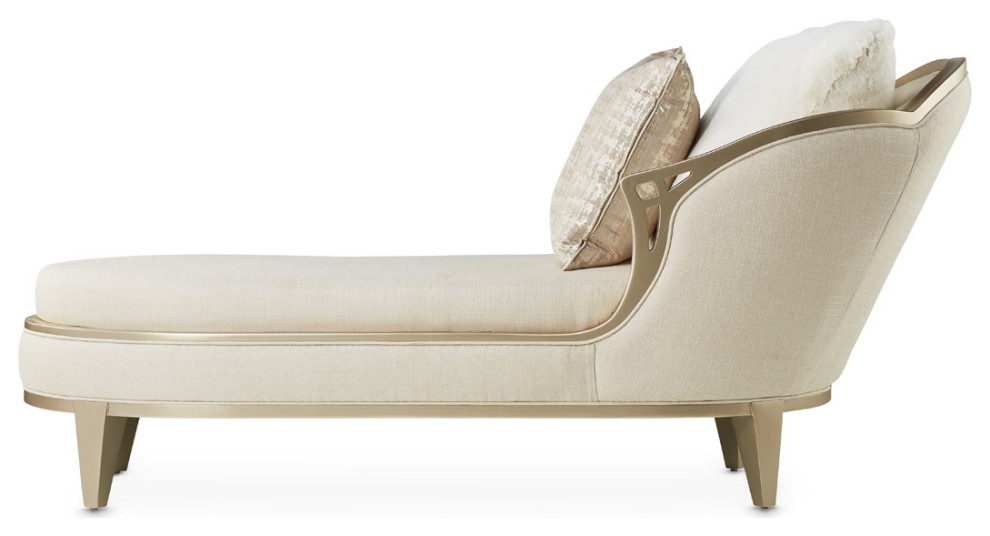 Villa Cherie Chaise   Pearl/Caramel   Contemporary   Indoor Chaise Lounge Chairs   by Michael Amini  Houzz