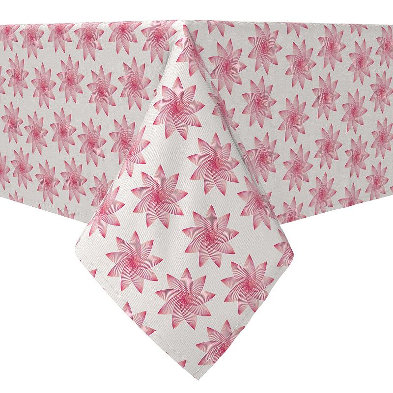 Rectangular Tablecloth， 100% Cotton， Modern Pink Design Pattern