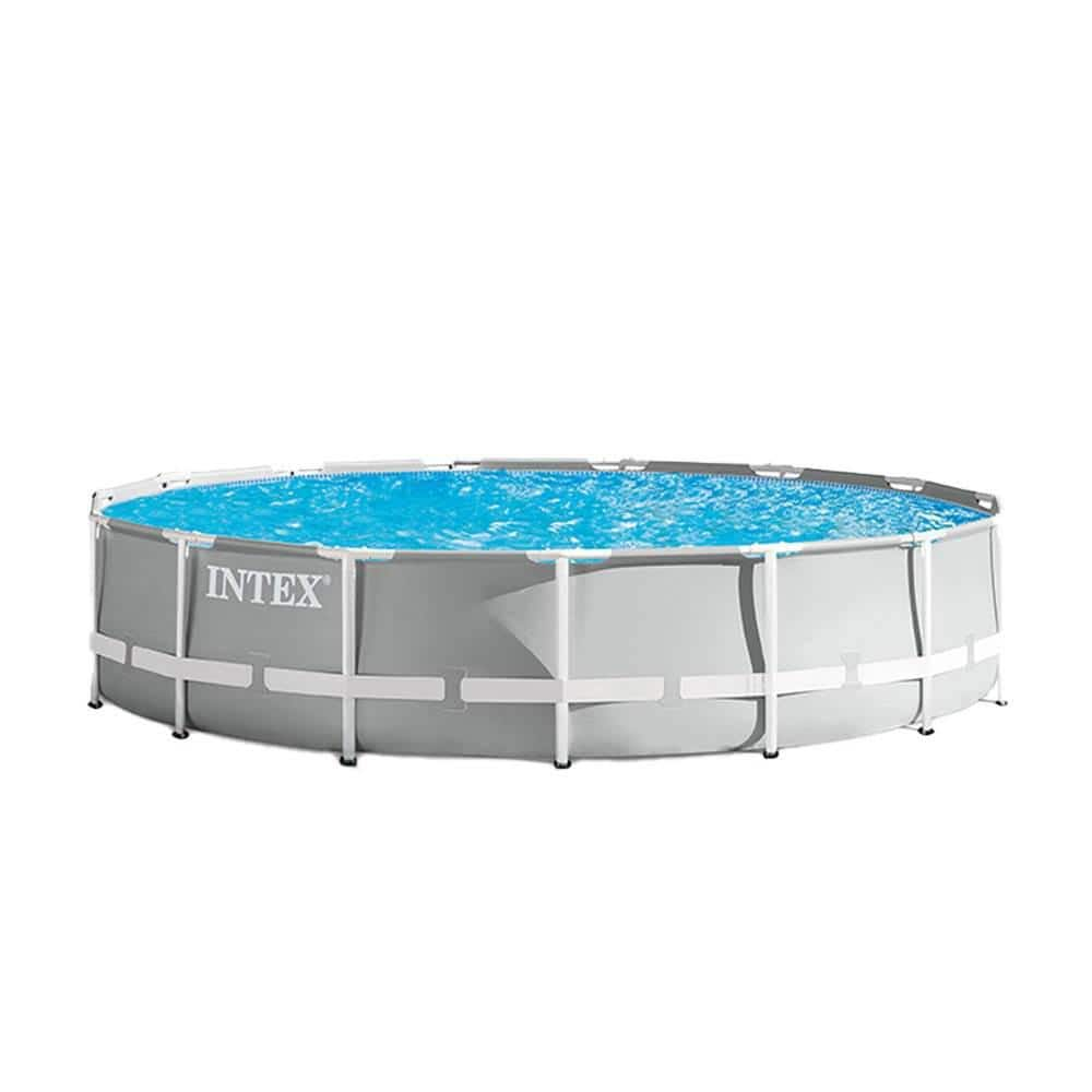 Intex Prism 15 ft. x 42 in. D Round Above Ground Hybrid Metal Frame Pool Set 26723EH