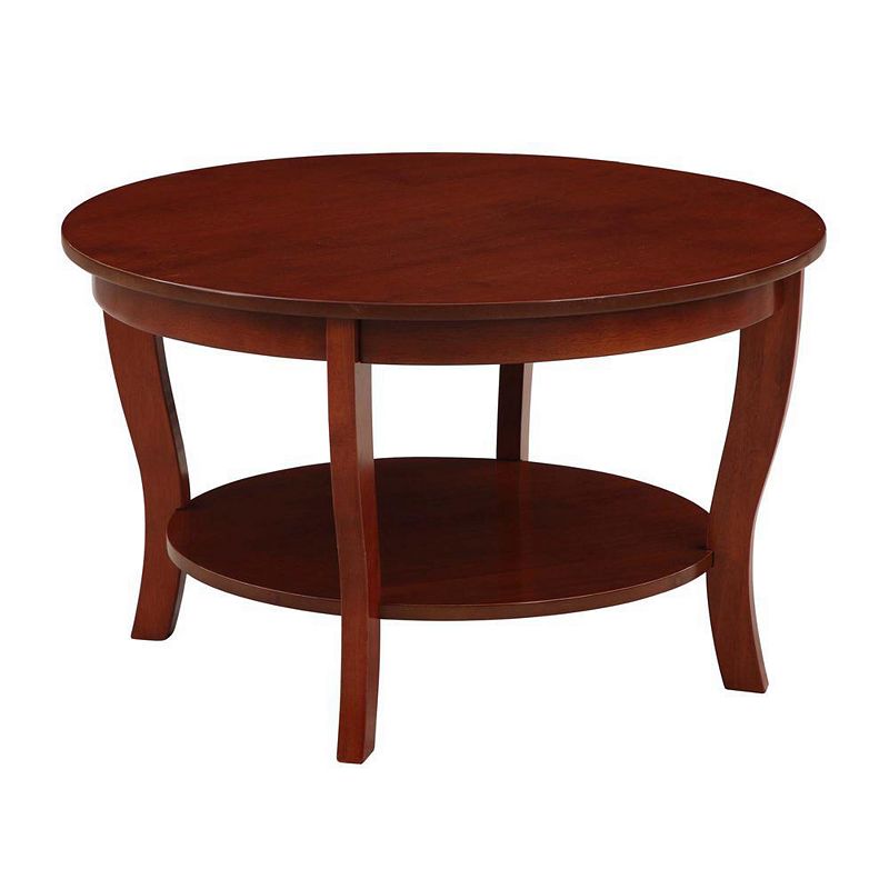 Convenience Concepts American Heritage Round Coffee Table with Shelf