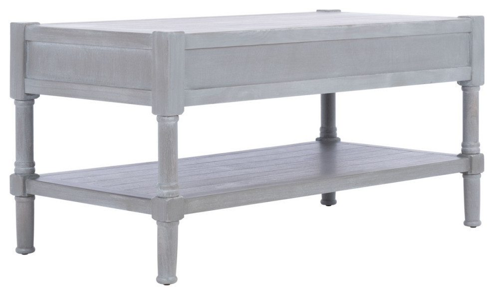 Berta 2 Drawer Coffee Table  Whitewash/Gray   French Country   Coffee Tables   by Rustic Home Furniture Deco  Houzz