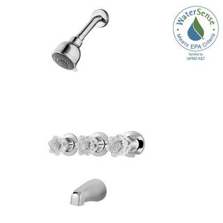 Pfister Bedford 3-Handle 3-Spray Tub and Shower Faucet in Polished Chrome (Valve Included) 801-WS-2BDCC