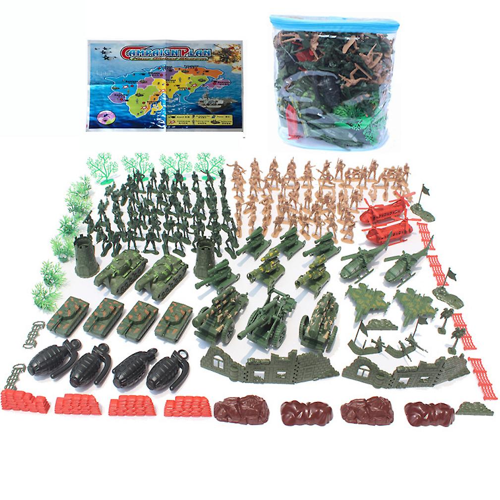 182pcs Army Soldiers Figures War Play Set With Tank Plane 5cm Soldiers