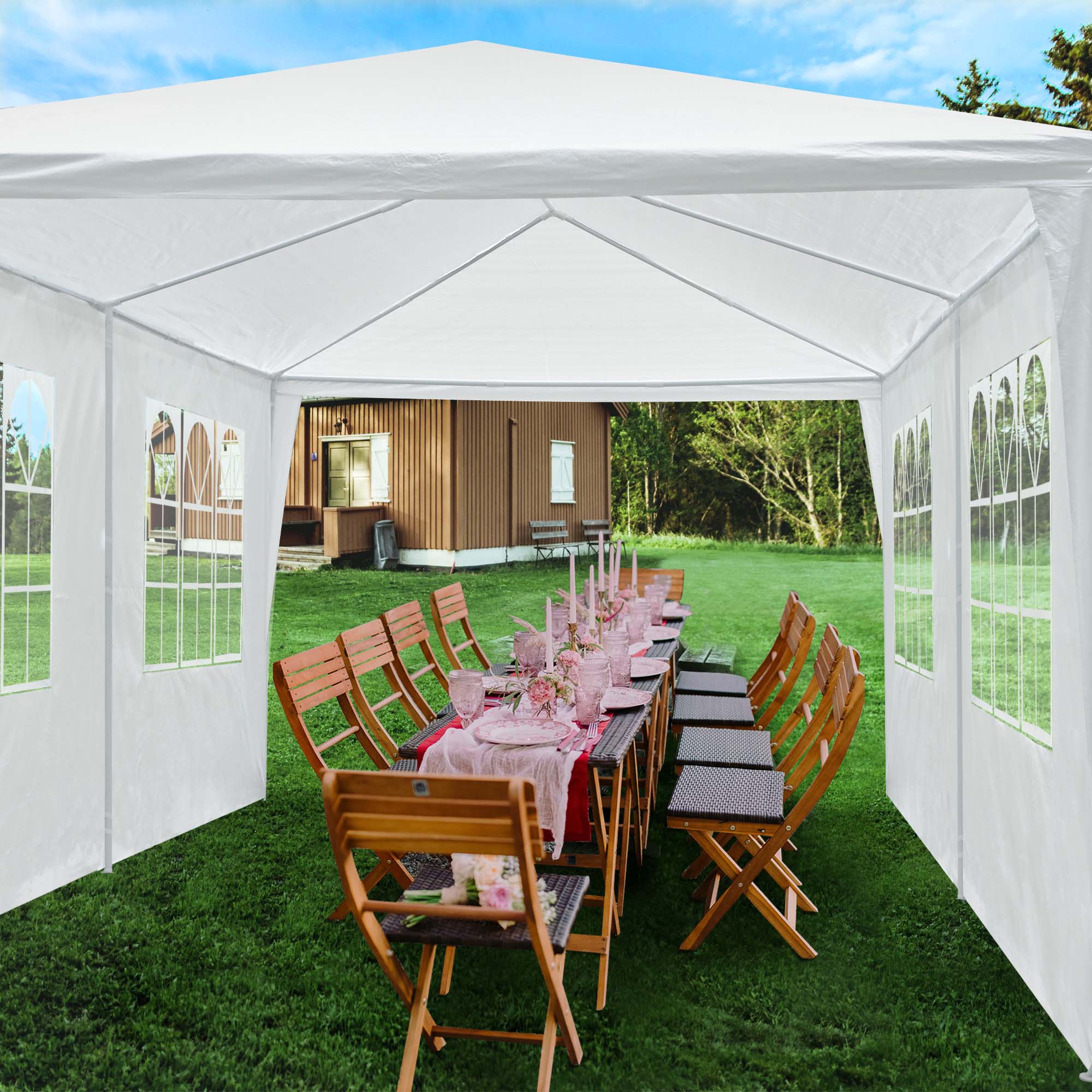 Yescom 10'x20'  White Outdoor Wedding Party Patio  w/ Removable Side Wall Canopy Sun Shelter