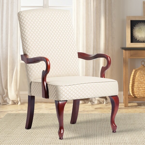 Copper Grove Casalis Cherry Finish Gooseneck Accent Chair