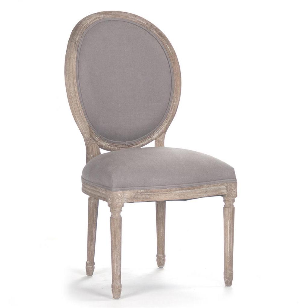 Louis French Antique Wood Tufted Oval Dining Chair