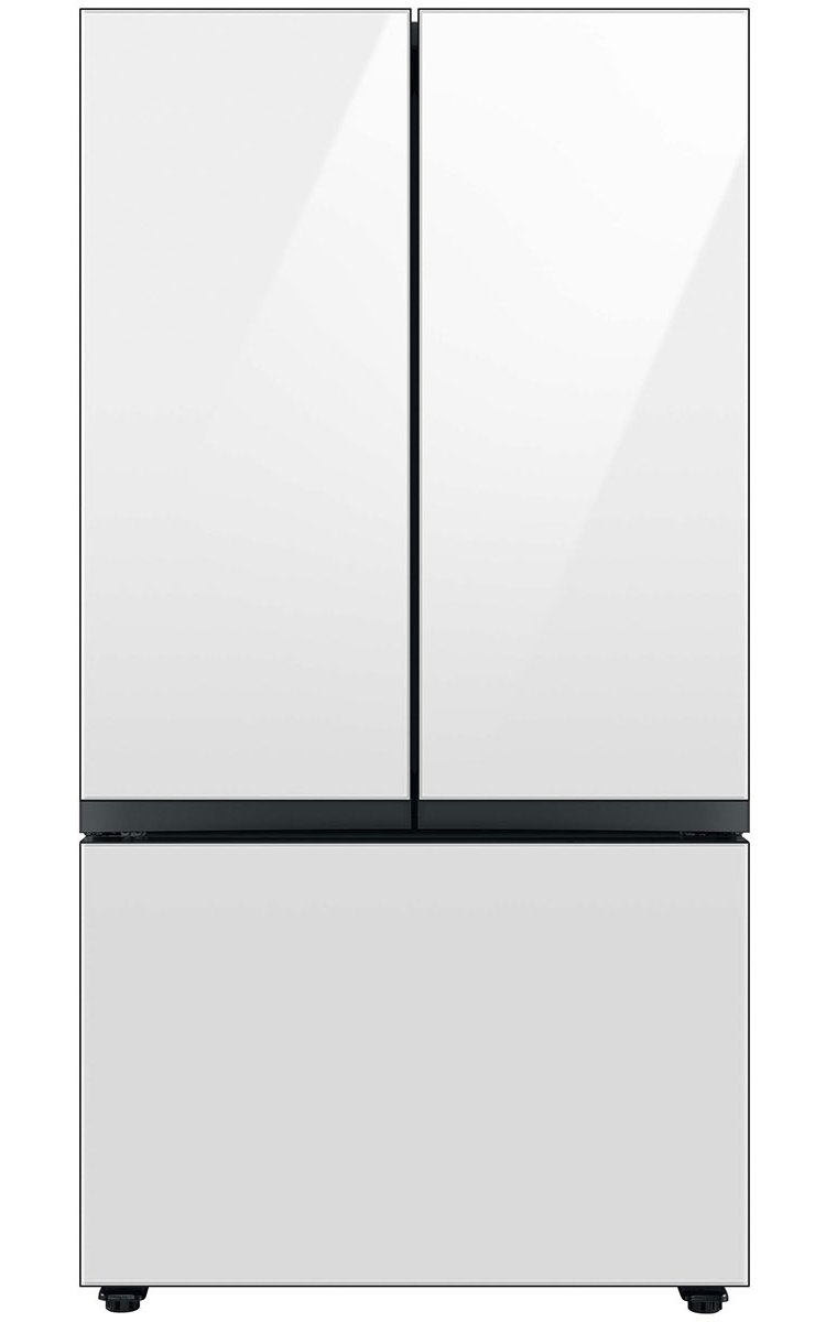  ADA 24 Cu. Ft. White Glass BESPOKE Counter Depth 3-Door French Door Refrigerator With AutoFill Water Pitcher