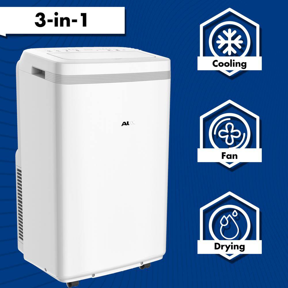 13000 BTU (8000 BTU DOE) Portable Air Conditioner wWheels 350 Sq.Ft Dehumidifer 3-Modes Auto Restart Timer in White MF-13KC