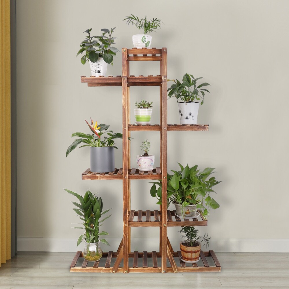 6 Tier Corner Wooden Plant Stand Ladder Flower pot Display Rack Shelf