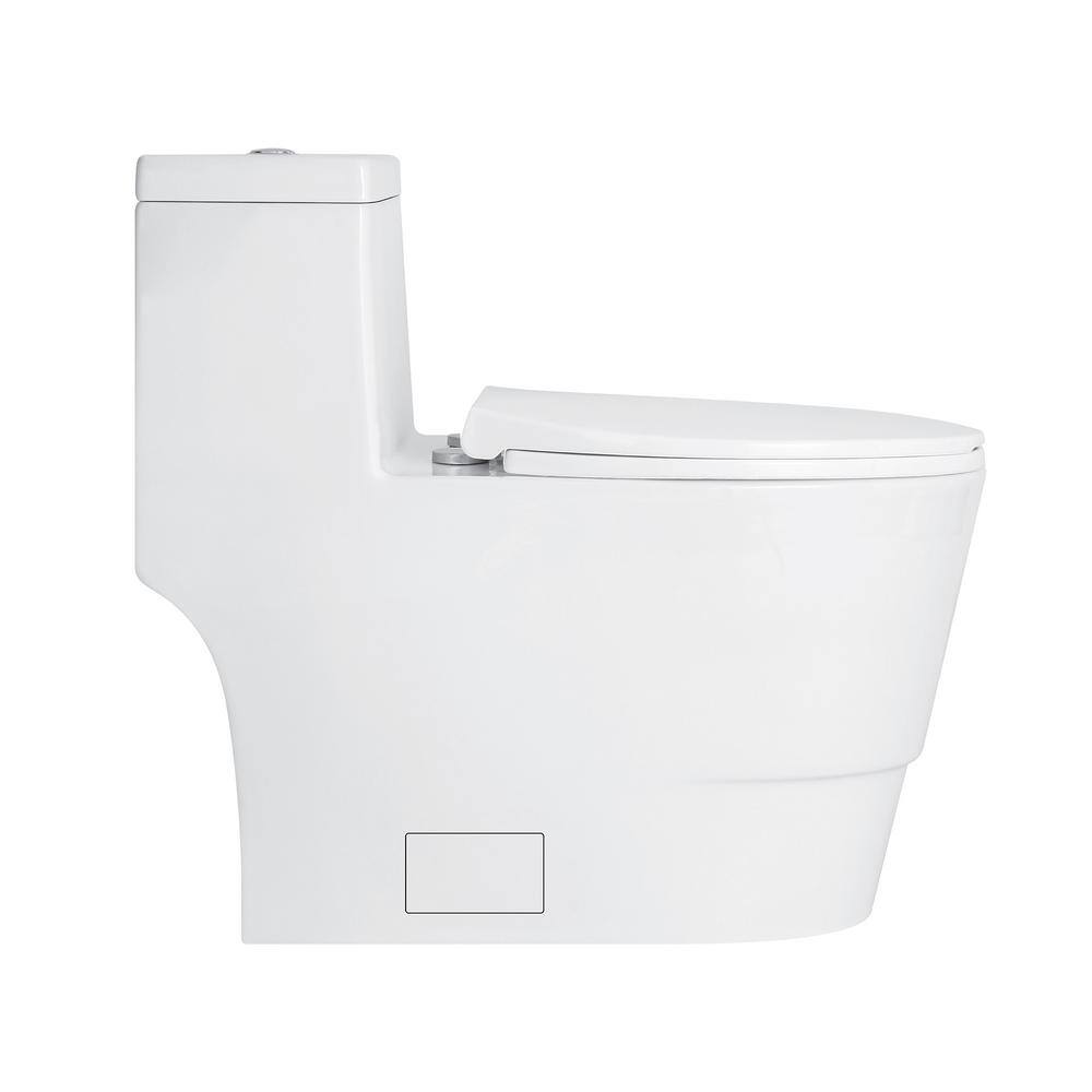 FINE FIXTURES Atlantis 12 in. Rough-In 1-Piece 11.6 GPF Dual Flush Elongated Toilet in White Seat Included MOTB12W