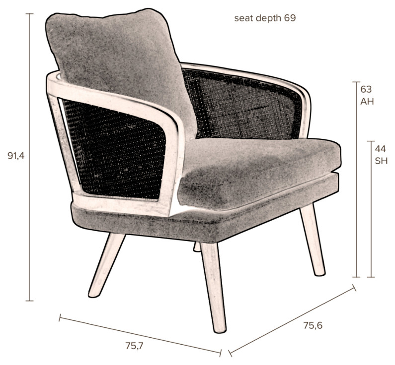 Rattan Backrest Lounge Chair  Dutchbone Manou   Tropical   Armchairs And Accent Chairs   by Oroa   Distinctive Furniture  Houzz