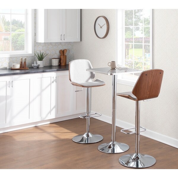 Carson Carrington Vihti Walnut Wood Adjustable Swivel Bar Stool