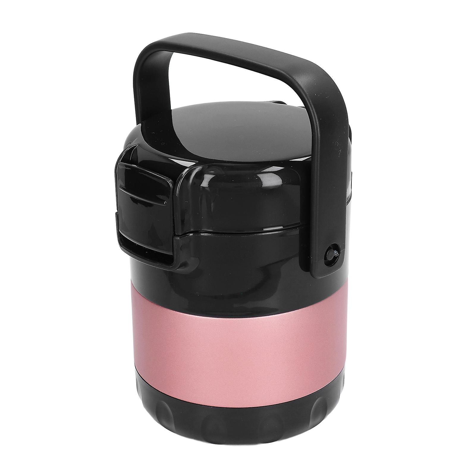 1.9l Insulated Lunch Containers Portable Stainless Steel Vacuum Insulated Food Jar With Strap For School Officepink