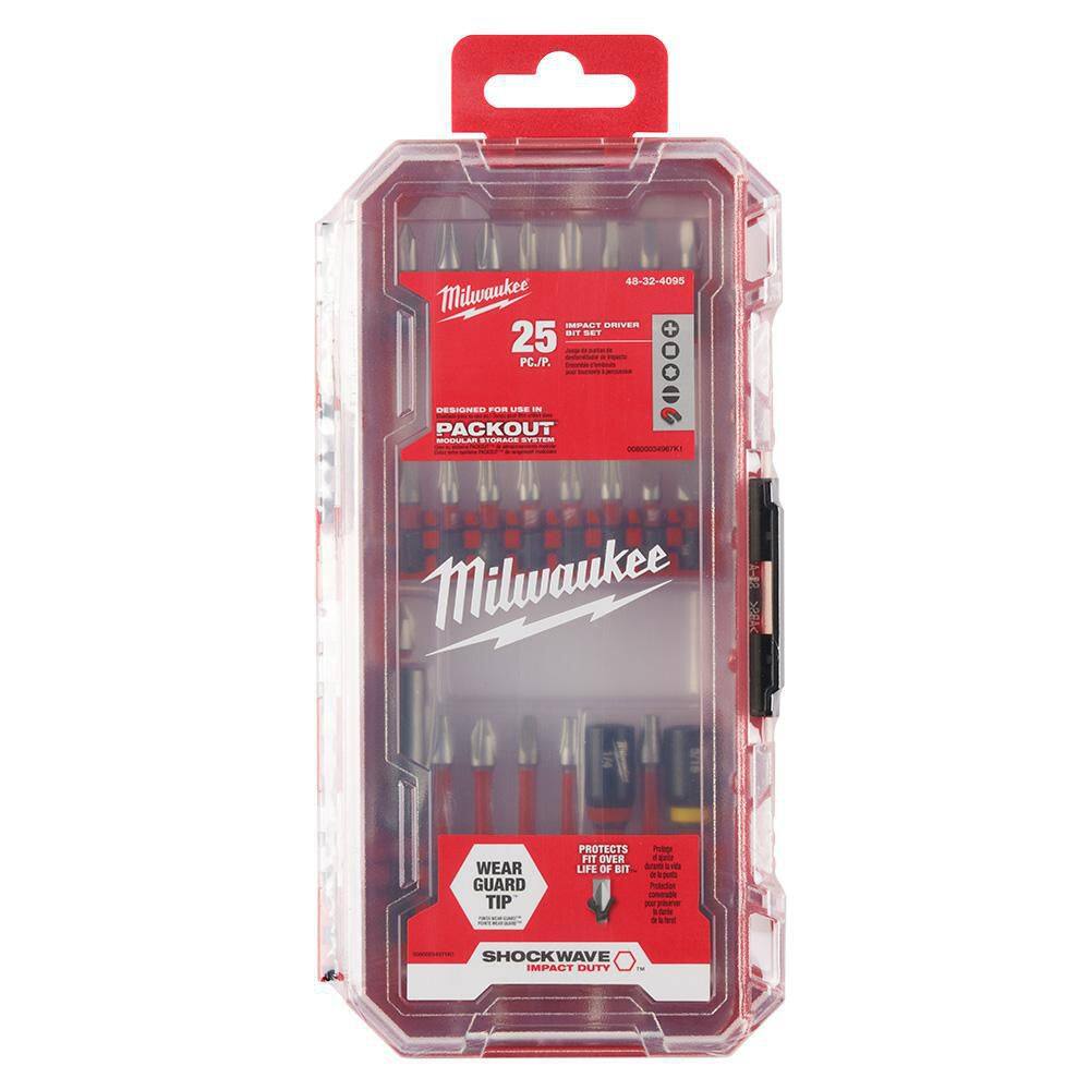 MW SHOCKWAVE Impact Duty Alloy Steel Screw Driver Bit Set (25-Piece) 48-32-4095