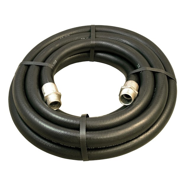 Apache 98108520 3 4 Inch Diameter 15 Foot Long Farm Fuel Transfer Hose With Male To Male Crimped Couplings And Anti Kink Strain Relief Springs Black