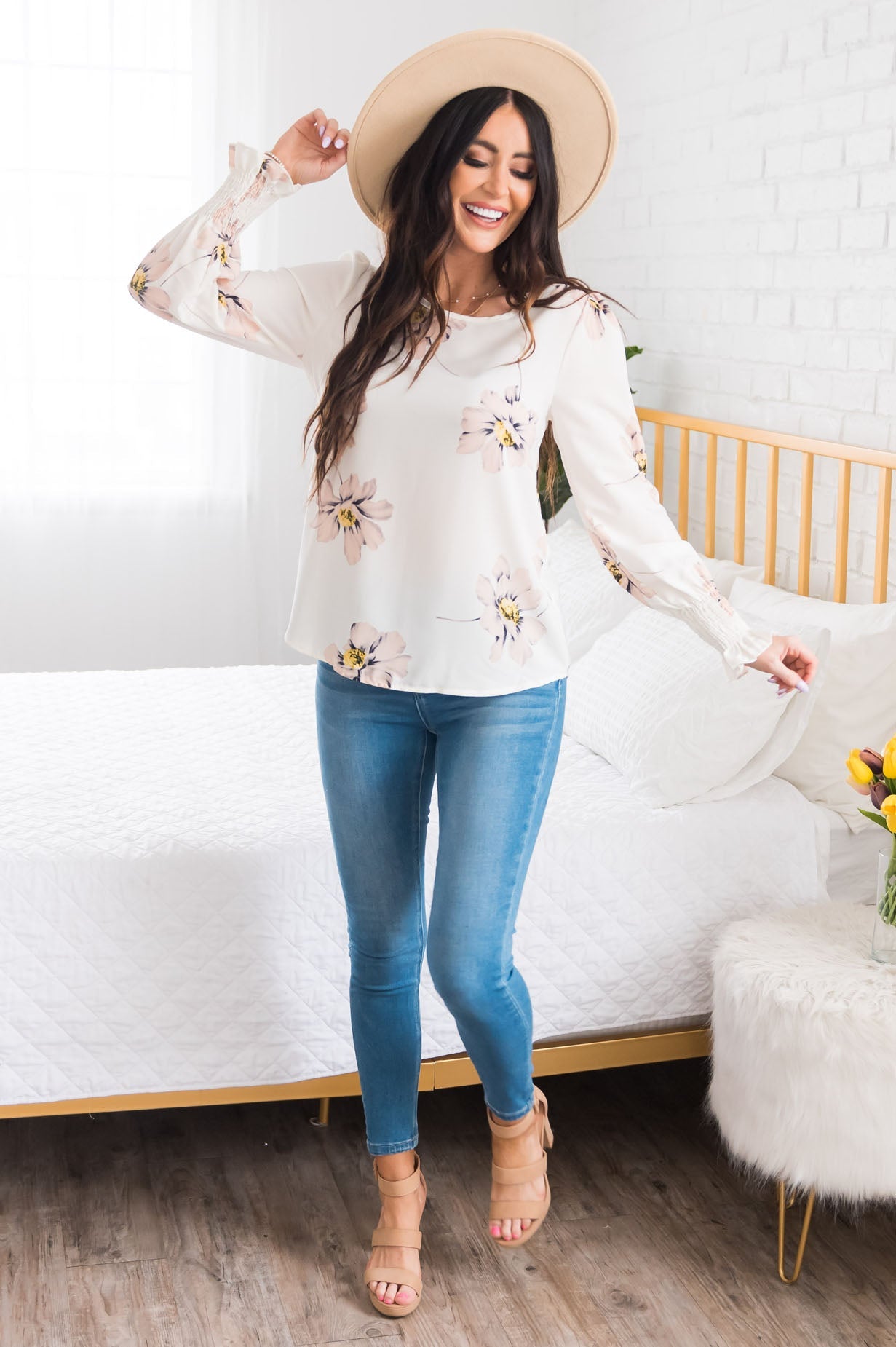 Sunshine and Flowers Modest Blouse