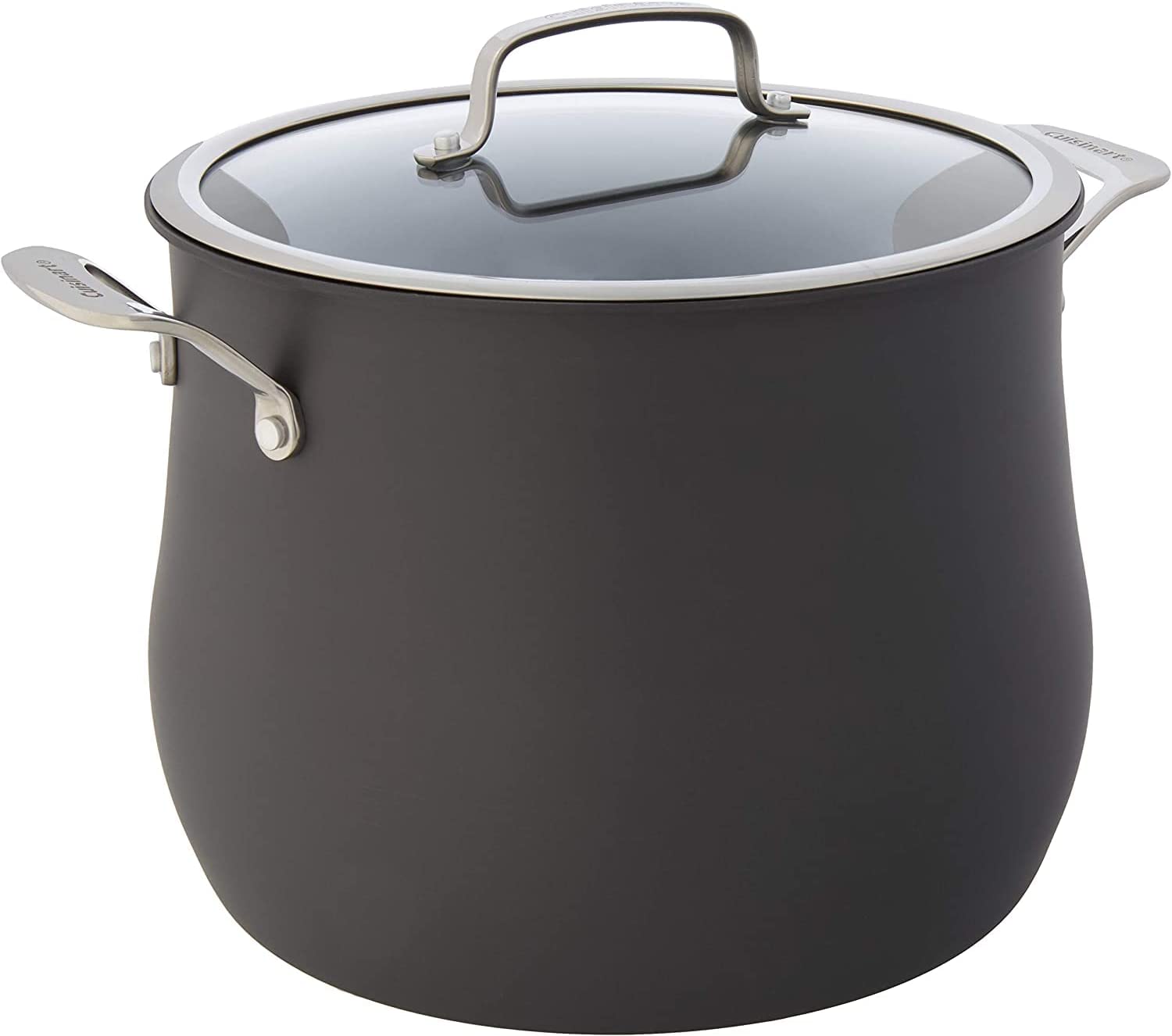 Cuisinart 6466-26 Hard Anodized 12-Quart Contour-Stainless-Steel-Cookware， Stockpot w/Cover