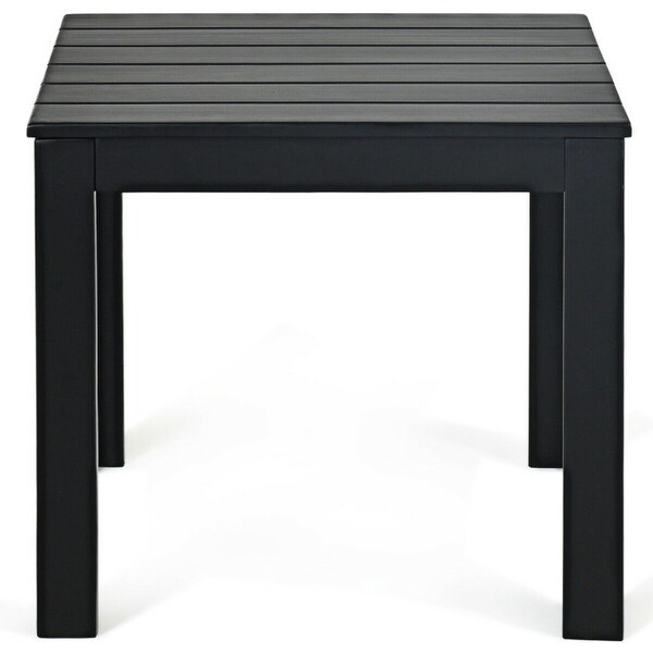 Wooden Square Patio Coffee Bistro TableBlack