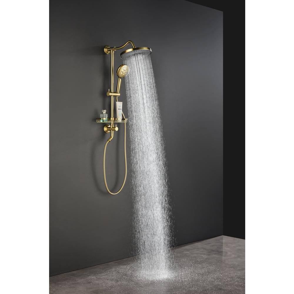 Aosspy Single-Handle 4-Spray Shower head Faucet 2.0 GPM with 10 in. High Pressure Shower Faucet in Gold (Valve Included) AS-S-1033B-GB