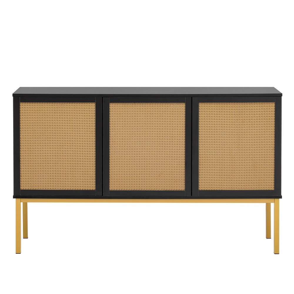 Large Storage Space Sideboard with Rattan Door and Rebound Device