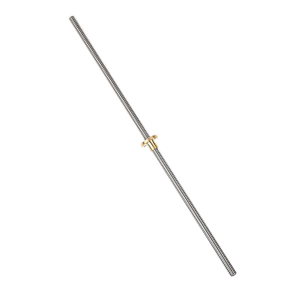 T8 8mm Trapezoidal Stainless Steel Threaded Rod Lead Screw andamp; Brass Nut For 3d Printer 400mm