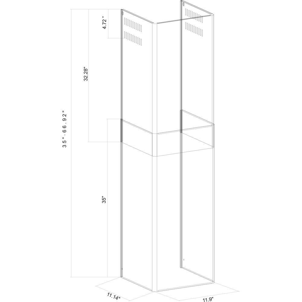 Winflo Stainless Steel Chimney Extension (up to 11 ft. Ceiling) for Wall Mount Range Hood WRHCE02