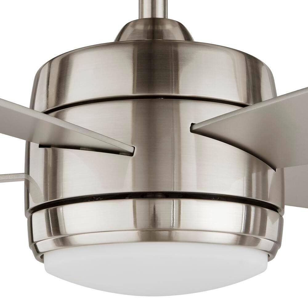 Hampton Bay Averly 52 in. Integrated LED Brushed Nickel Ceiling Fan with Light and Remote Control with Color Changing Technology AK18B-BN