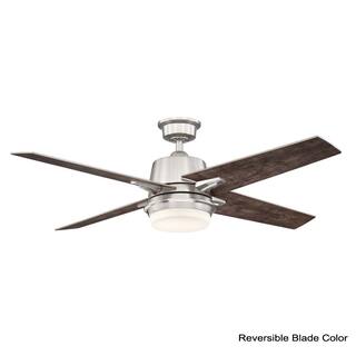 Home Decorators Collection 56 in. Montel LED Brushed Nickel Ceiling Fan With Light and Remote Control AM579-BN