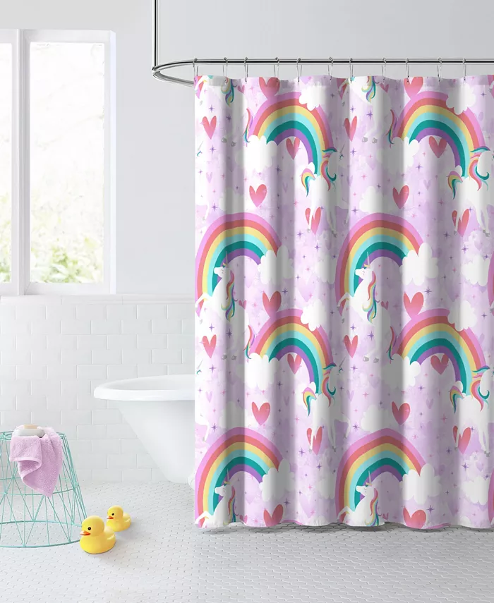 Macys Dream Factory Unicorn Rainbow 72 x 72 Shower Curtain