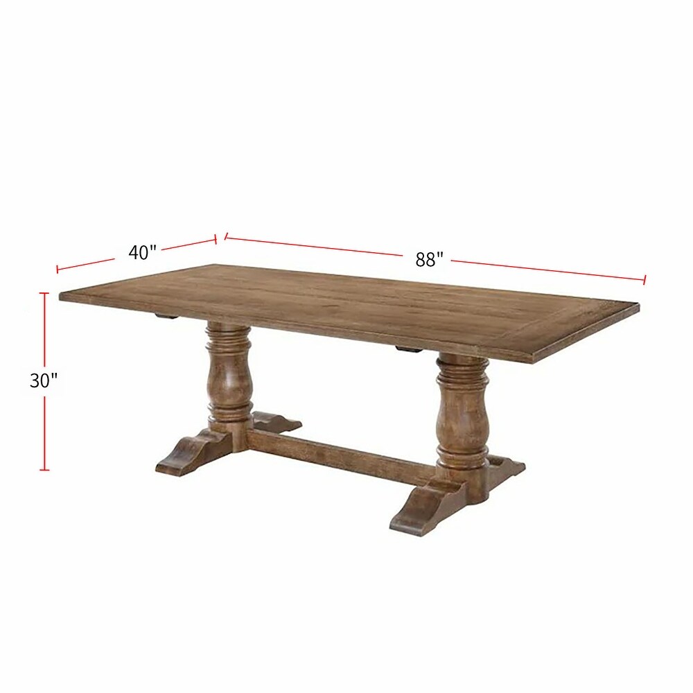 Rectangular Wood Dining Table in Weathered Oak   Weathered Oak