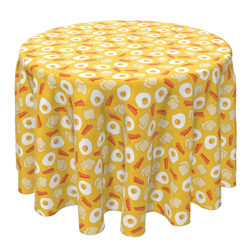 Round Tablecloth， 100% Cotton， 60 Round， Morning Breakfast