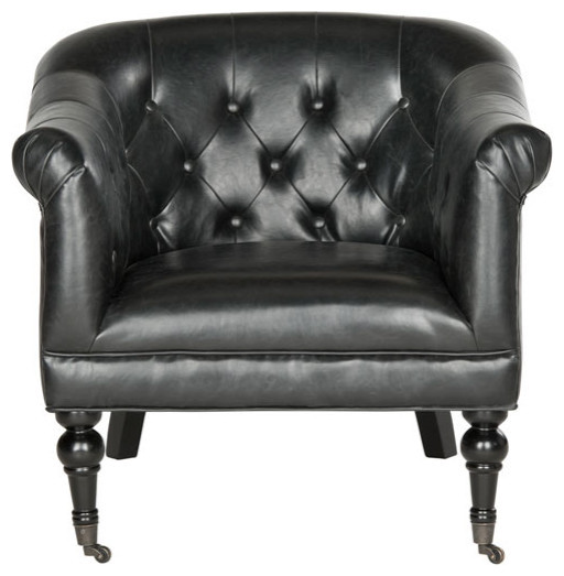 Bryan Tufted Club Chair Antique Black   Modern   Armchairs And Accent Chairs   by Virgil Stanis Design  Houzz