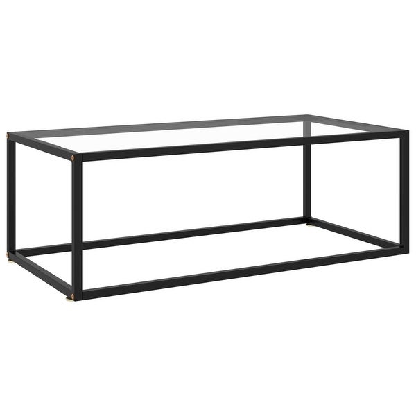 vidaXL Coffee Table Black with Tempered Glass 39.4