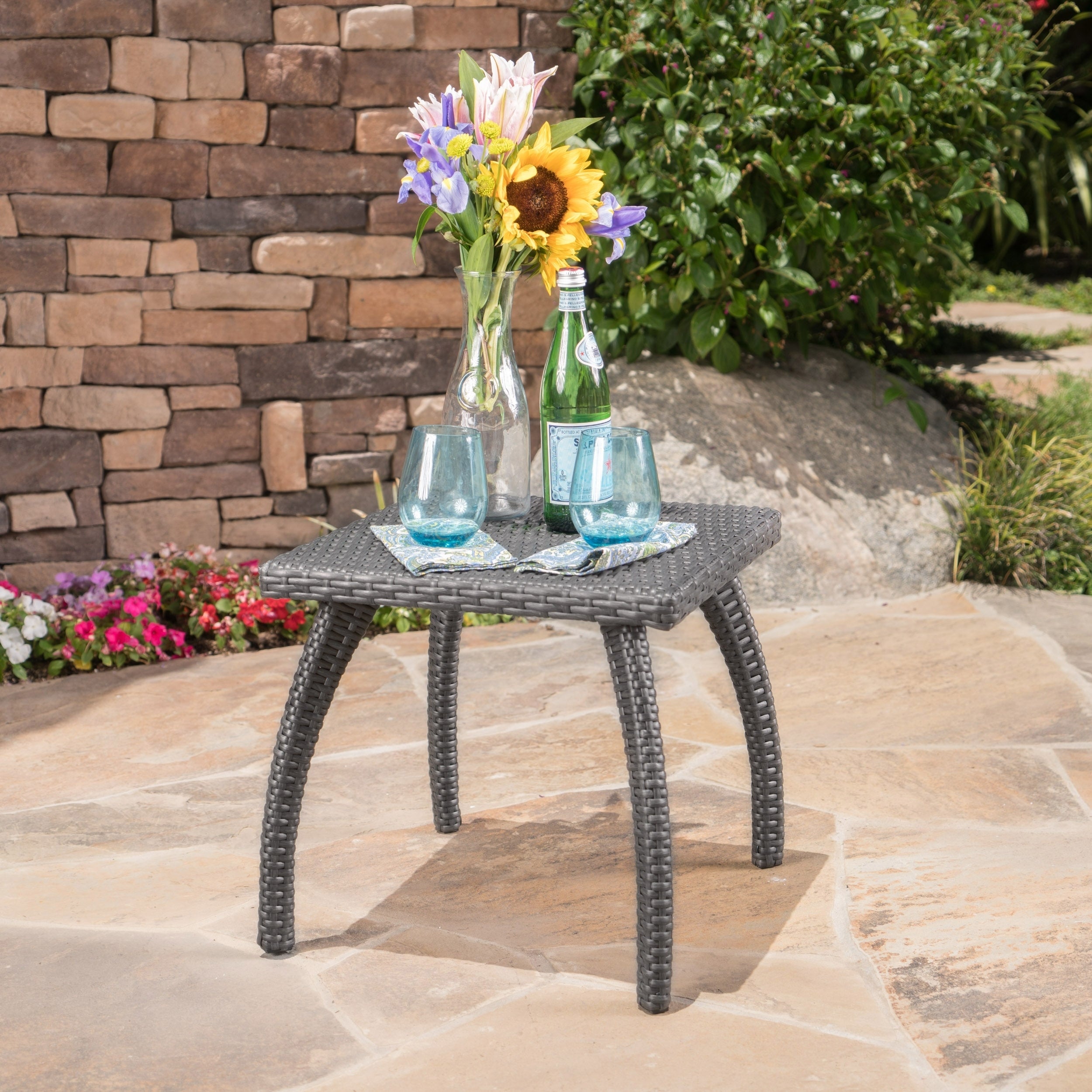 Honolulu Outdoor Wicker Side Table by Christopher Knight Home