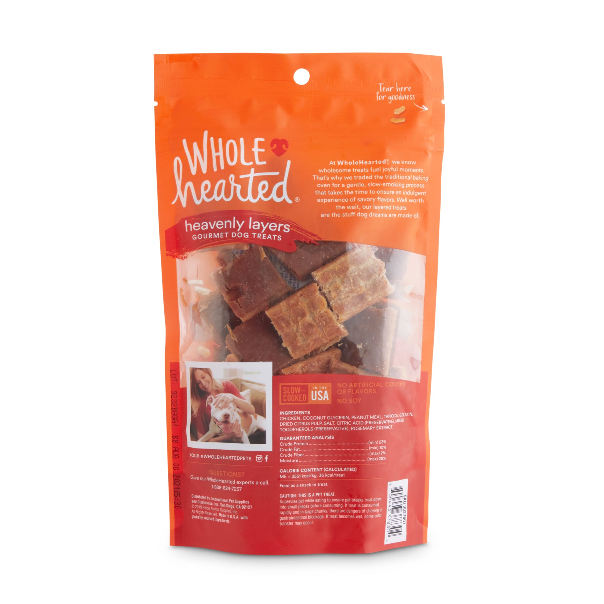 WholeHearted Heavenly Layers Chicken  Peanut Butter Flavor Gourmet Dog Treats， 10 oz.