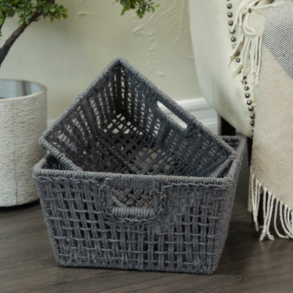 Cotton Farmhouse Storage Basket (Set of 2)   S/2 9\