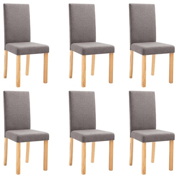 Dining Chairs 6 pcs Taupe Fabric