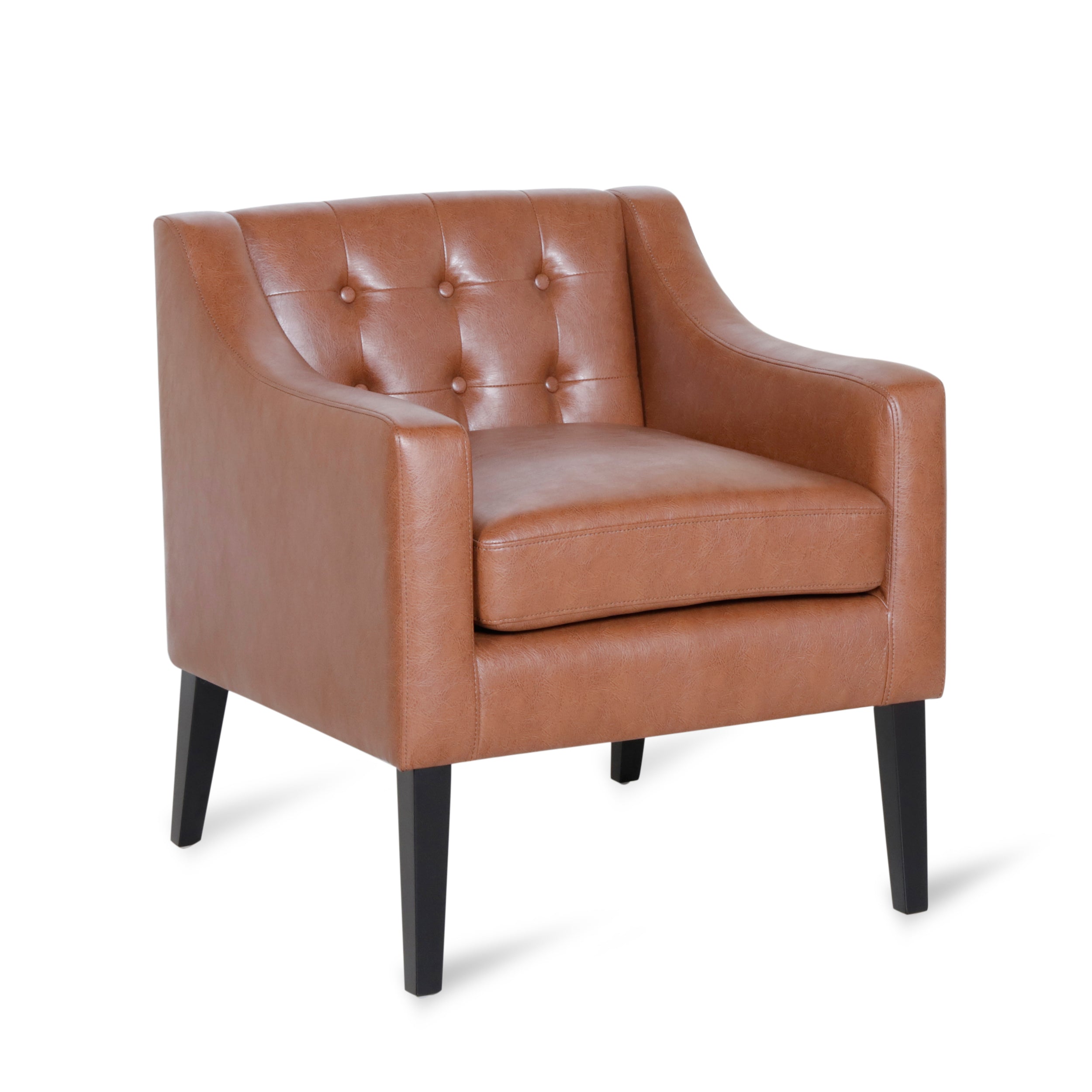 Aragon Contemporary Faux Leather Tufted Accent Chair