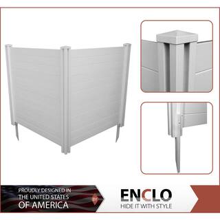 Enclo Privacy Screens 4 ft. x 4 ft. Premium White Vinyl Privacy Fence Panel Screen Enclosure ZP19014