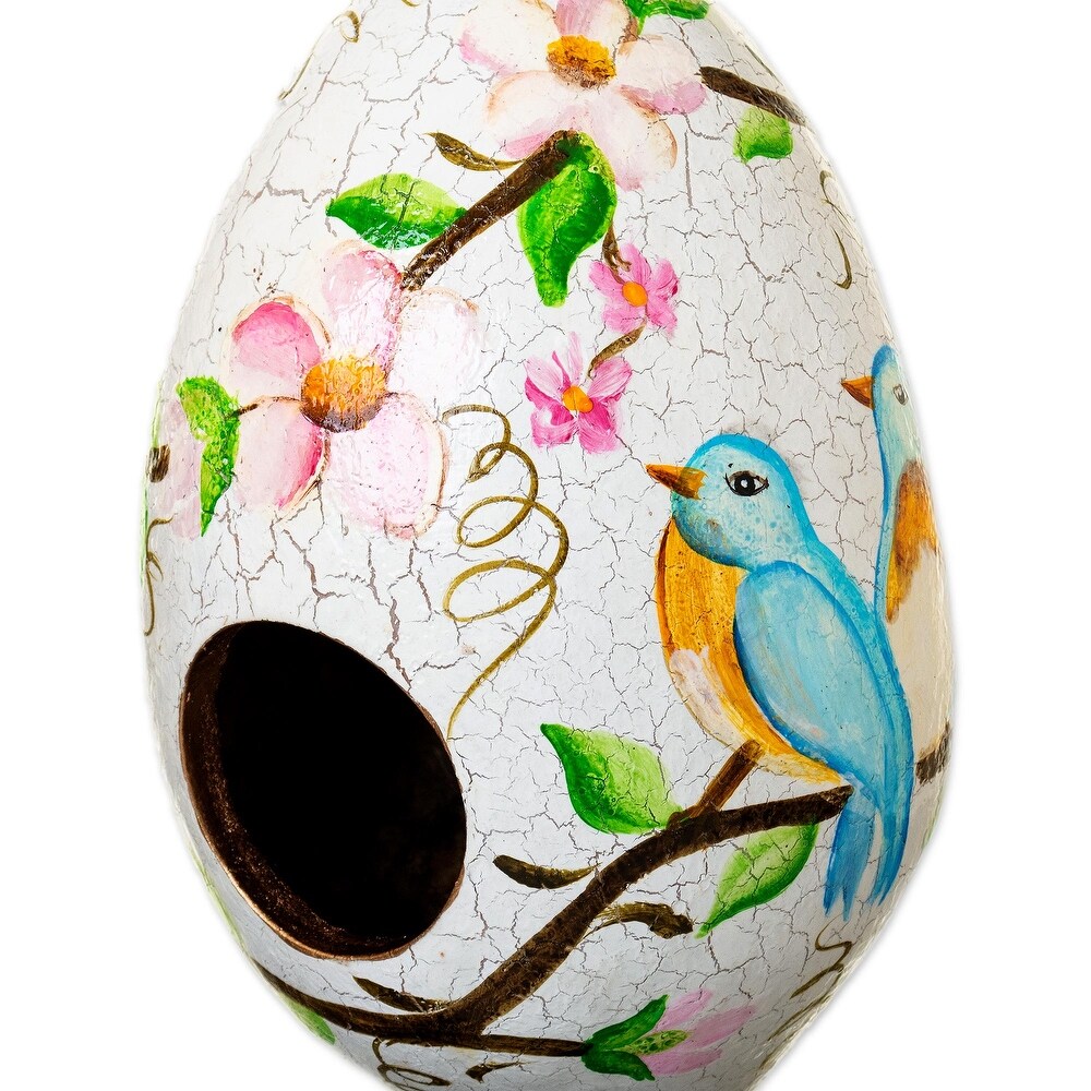 Novica Handmade Bluebird Haven Dried Mate Gourd Birdhouse