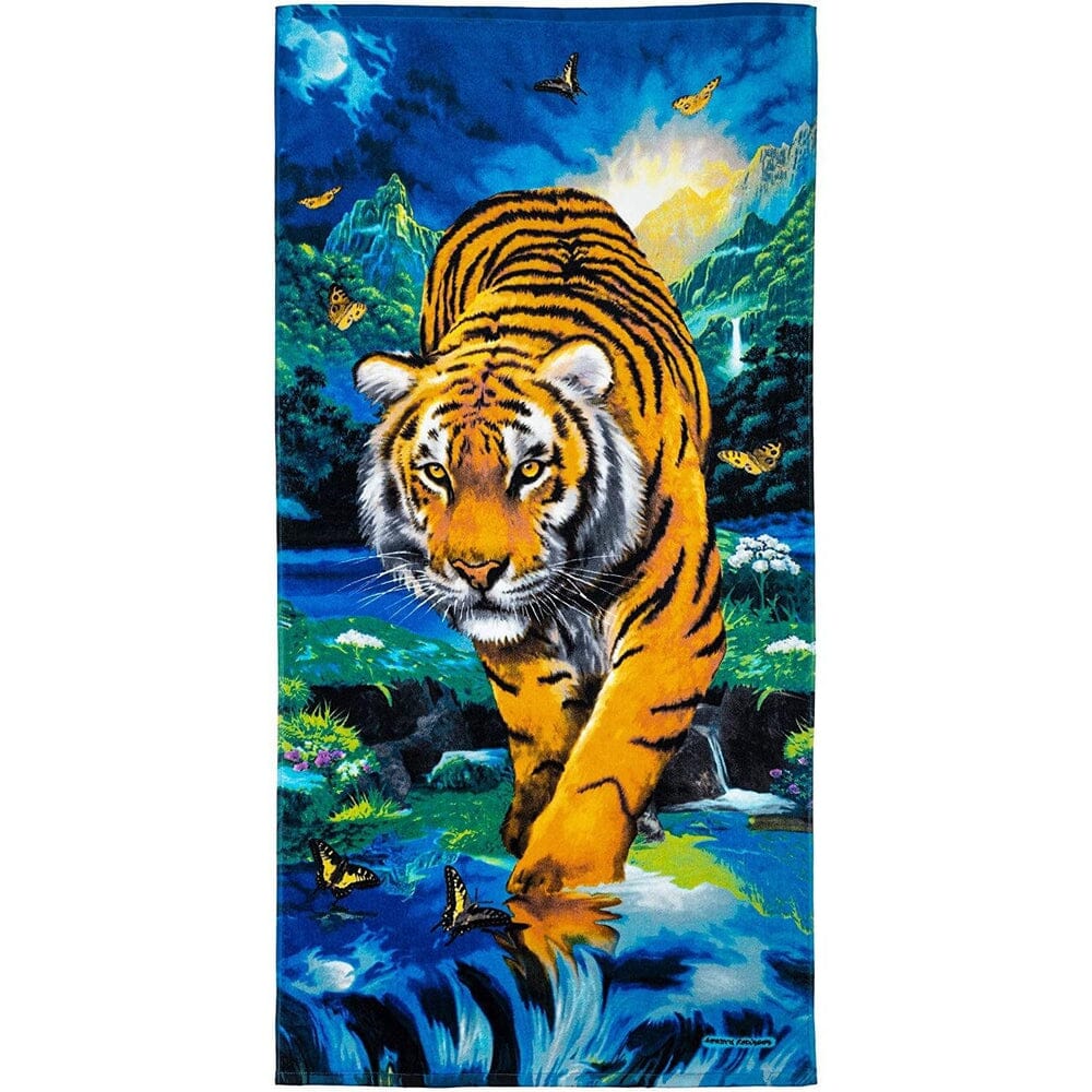 Moonlight Tiger Super Soft Plush Cotton Beach Bath Pool Towel