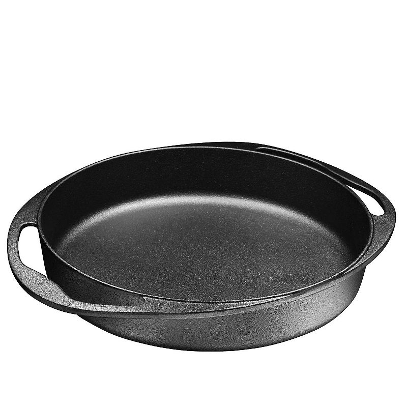 Double Handled Non-Stick Enameled Black Cast Iron Round Tarte Tatin Dish Pan