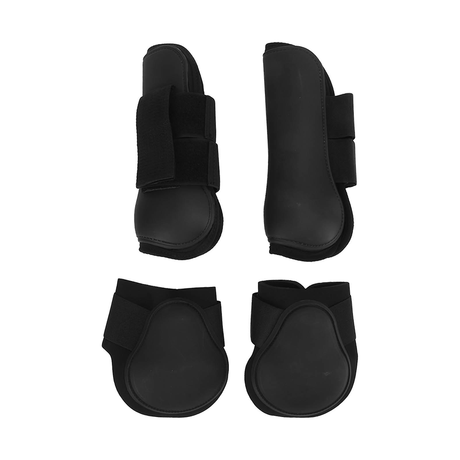 4pcs Horse Front Rear Leg Boots Obstacle Jumping Leggings Boots Horse Leg Protection Gearblack L