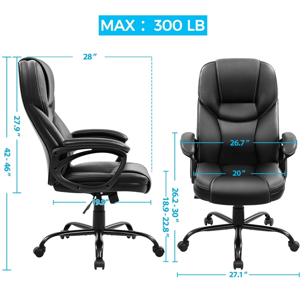 Yaheetech Faux Leather Executive Office Chair Big and Tall Computer Desk Chair   N/A