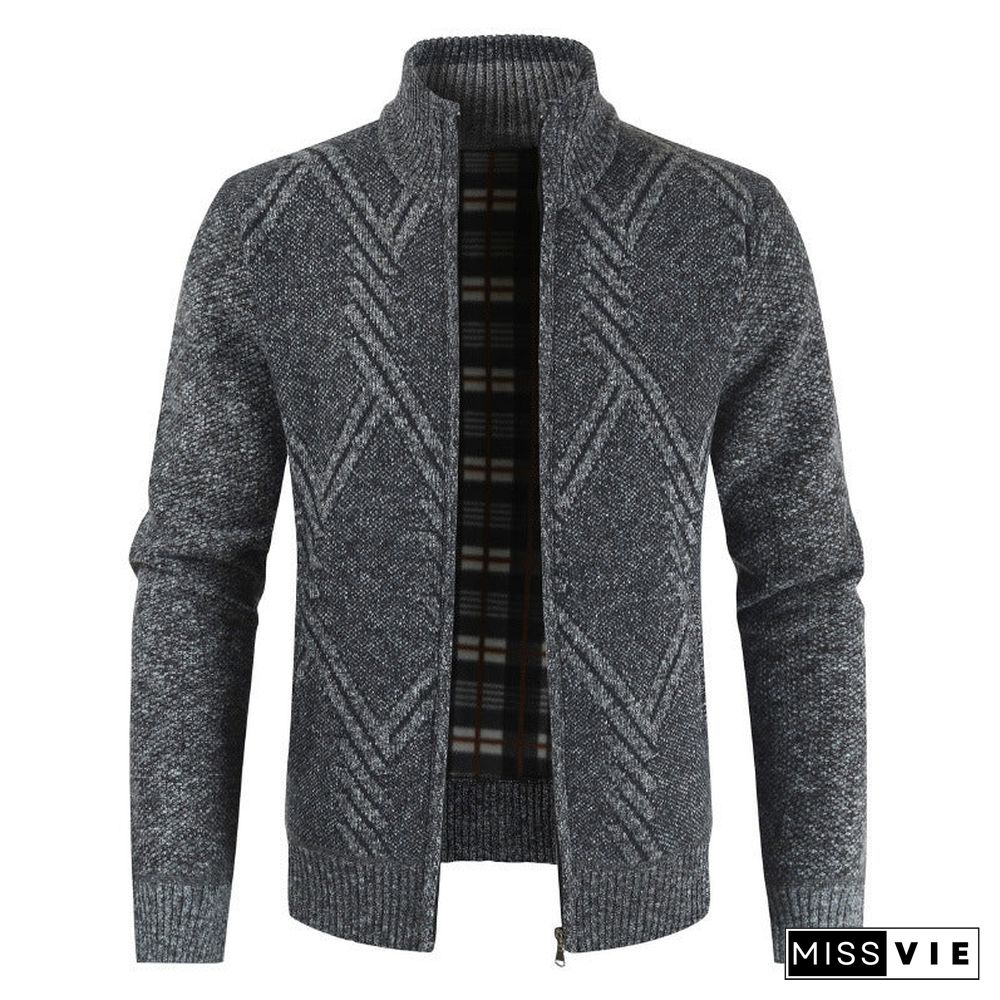 Geometric Men's Casual Sweater Coat