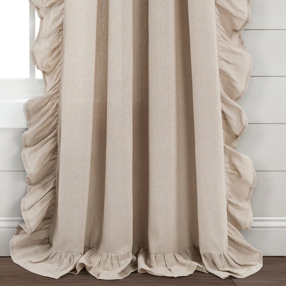 Lush Decor Linen Ruffle Window Curtain Panel (Single)